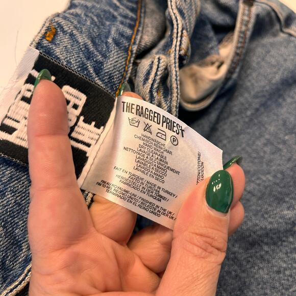 The Ragged Priest Blue High Rise Checkered Kickflip Wide Leg Jeans Size 26 - Picture 7 of 10